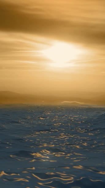 Horizon Dikey Videosunda Bulutlu Okyanus Görünümü — Stok video