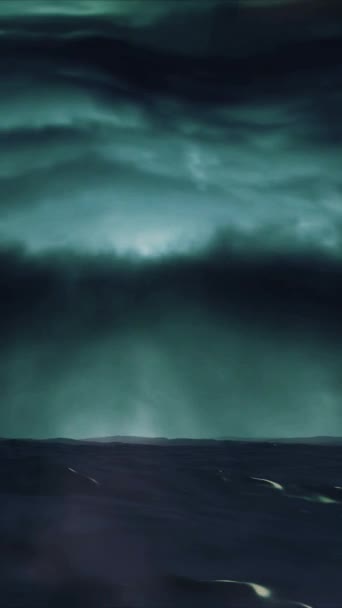 Dark Ocean View Stormy Clouds Horizon Vertical Video — Stok Video