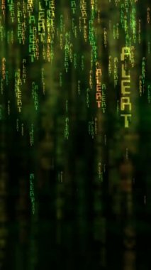 Uçan metin kavramının dikey videosunu uyar