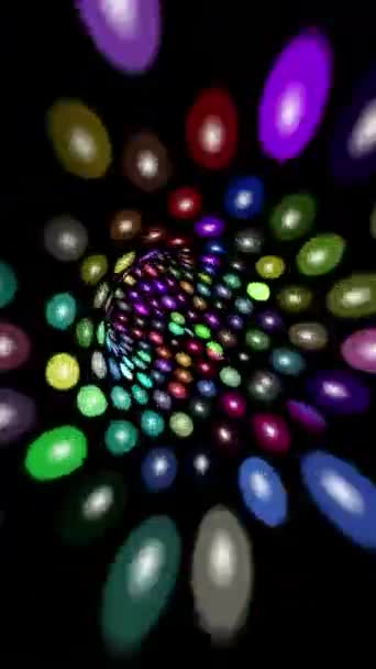 彩色圆点隧道垂直视频摘要 — 图库视频影像