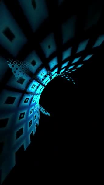 Körning Genom Tech Tunnel Vertikal Video — Stockvideo