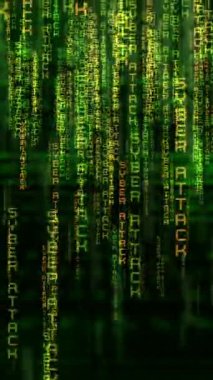 Siber saldırı yüzen metin dikey video