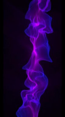 Soyut Dijital Dalga ve Smoke Flow dikey Arkaplan Videosu