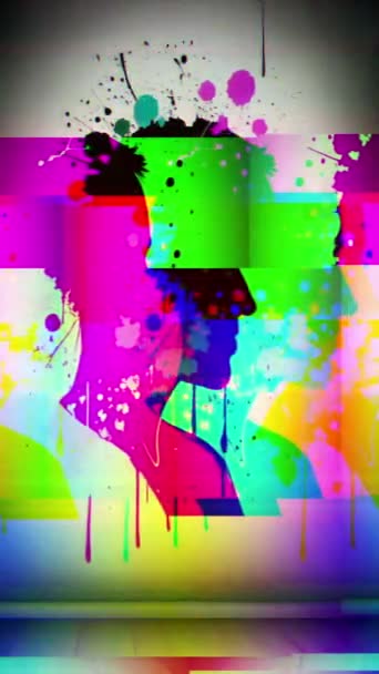 Яркий Поп Арт Абстрактным Многоцветным Паттерном — стоковое видео