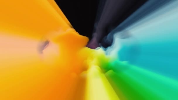 Latar Belakang Gerak Abstrak Dengan Pusaran Multi Warna Vibrant Gelombang — Stok Video