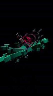 Soyut Geometrik Dönüşüm Hareketi 3D Elementler dikey video