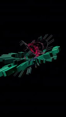 Soyut Geometrik Dönüşüm Hareketi 3D Elementler dikey video