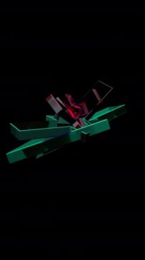 Soyut Geometrik Dönüşüm Hareketi 3D Elementler dikey video