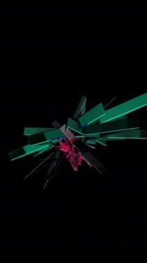 Soyut Geometrik Dönüşüm Hareketi 3D Elementler dikey video
