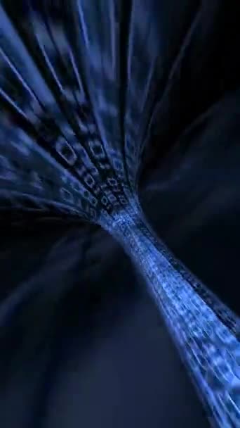 驾驶通过二进制数据隧道垂直视频 — 图库视频影像