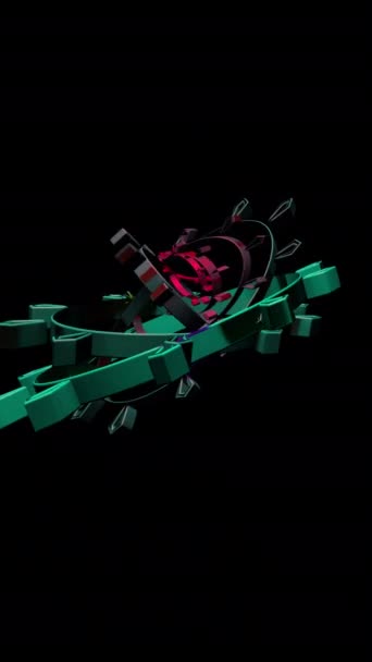 几何变换运动3D元素垂直视频 — 图库视频影像