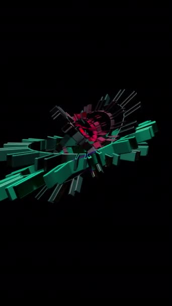 Abstract Geometric Transformation Motion Elements Vídeo Vertical — Vídeo de Stock