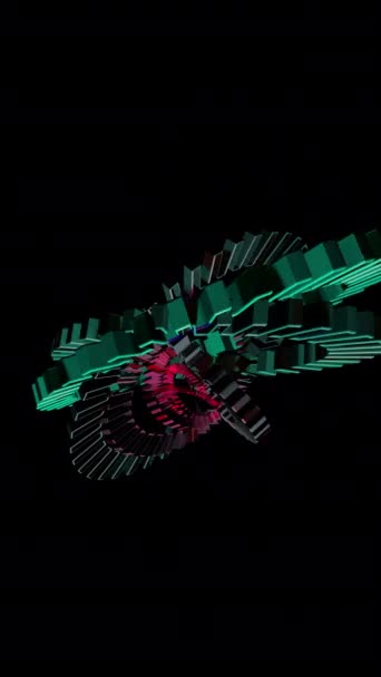 几何变换运动3D元素垂直视频 — 图库视频影像