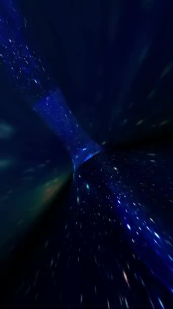 ワームホールを通る旅 スペース垂直ビデオを介したワープトンネル — ストック動画