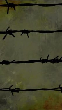 Dikey arkaplan videosuna karşı dikenli tel