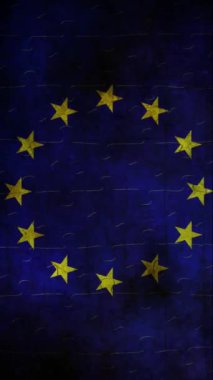 Grunge arka plan dikey videosu üzerine AB bayrağı kavramı