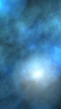 Yıldızlı ve Galaksili Uzay Evreni dikey video ile hareket ediyor