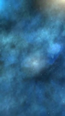 Yıldızlı ve Galaksili Uzay Evreni dikey video ile hareket ediyor