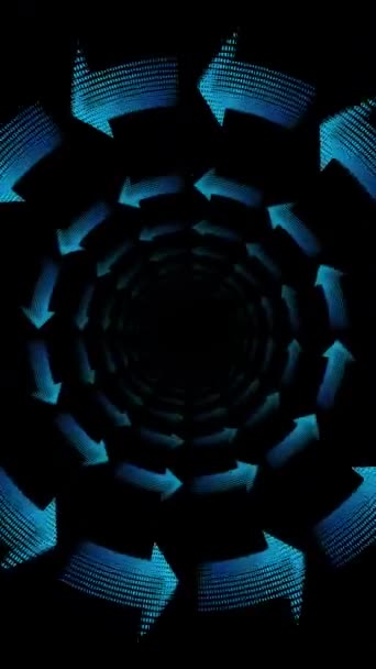 Hypnotisk Regnbåge Tunnel Animation Bakgrund Vertikal Video — Stockvideo