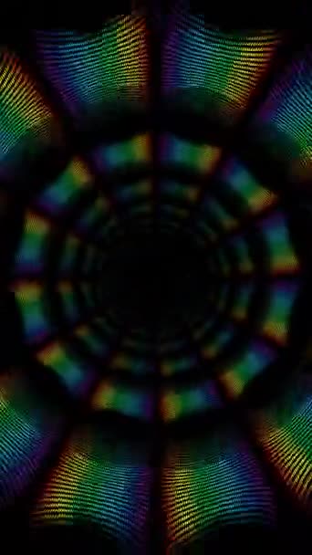 Hypnotický Duhový Tunel Animace Pozadí Vertikální Video — Stock video