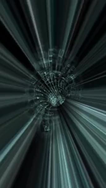 驾驶通过高科技数据隧道垂直视频 — 图库视频影像