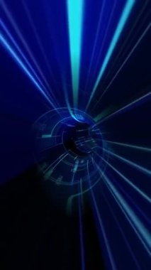 Yüksek teknoloji tünelinin dikey videosundan geçiyorum.