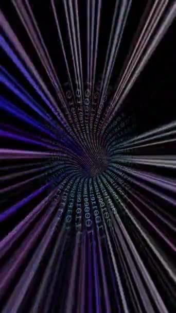 ハイテクデータトンネルを駆動する垂直ビデオ — ストック動画