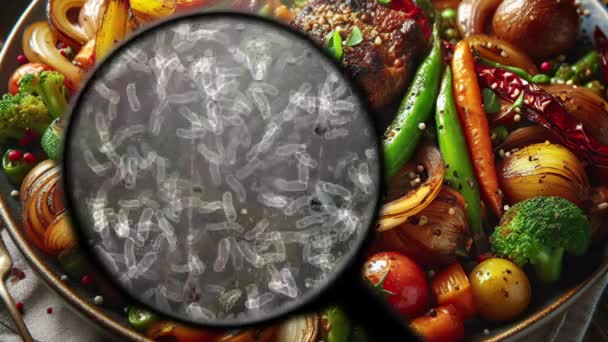 Căutarea Bacteriilor Alimente — Videoclip de stoc