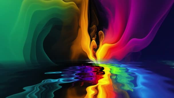 Яскраві Різнокольорові Воронки Хвилі Промені Відображення Води — стокове відео