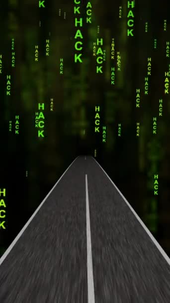 Giro Veloce Autostrada Nella Rete Hacking — Video Stock