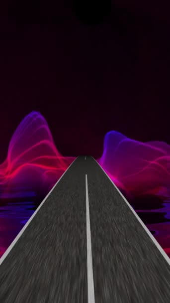 Snabb Resa Motorvägen Värld Fantasi Och Optisk Illusion Vertikal Video — Stockvideo