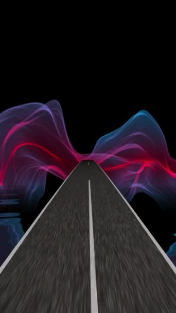 Szybka Jazda Autostradzie Świat Fantazji Złudzeń Optycznych Pionowe Wideo — Wideo stockowe