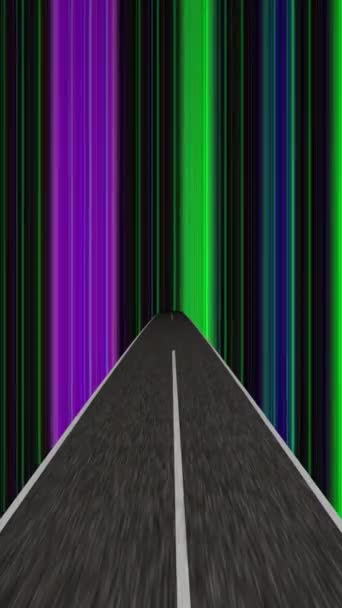 高速道路でファンタジーと光学錯覚の垂直ビデオの世界に — ストック動画