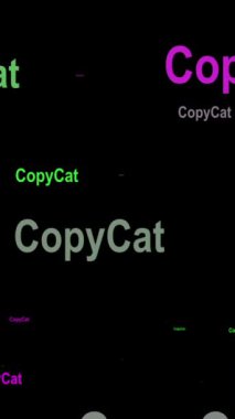 Kedi metnini siyah arkaplan dikey videosuna kopyala