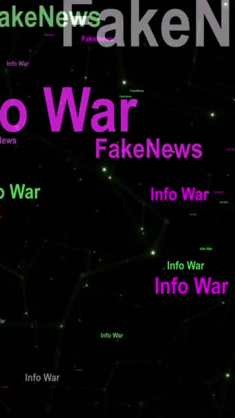 Info Guerra Fake News Testo Contro Movimento Astratto Sfondo Video — Video Stock