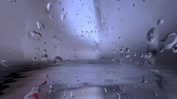 Time Lapse Clouds Rain Drops Window Surface — Stock Video