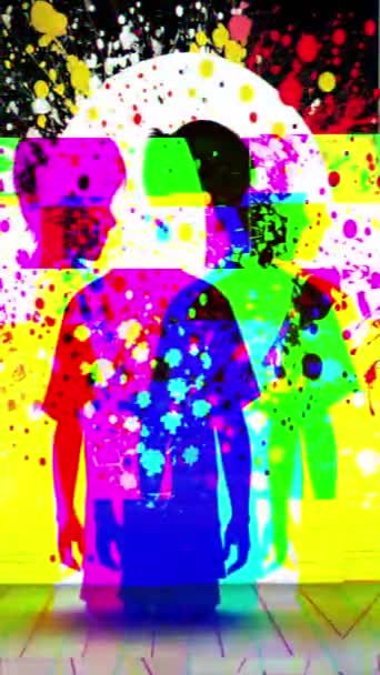 Яркий Поп Арт Абстрактными Разноцветными Паттернами — стоковое видео