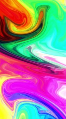 Renkli boya karışımı ve gradyan canlı renkler dikey video