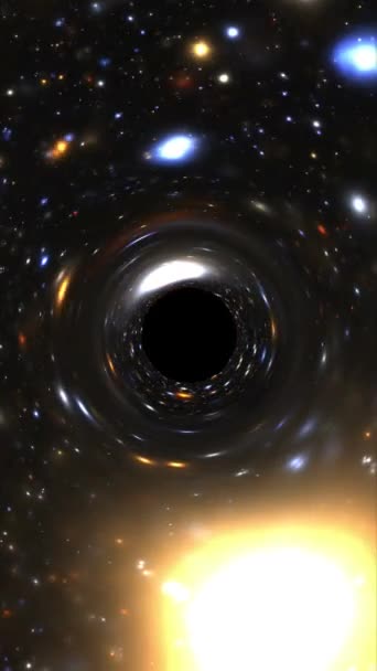 Túnel Espacial Con Simulación Galaxia Nebulosas Video Vertical — Vídeo de stock