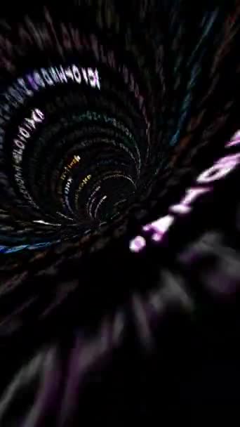 驾驶通过二进制数据隧道垂直视频 — 图库视频影像