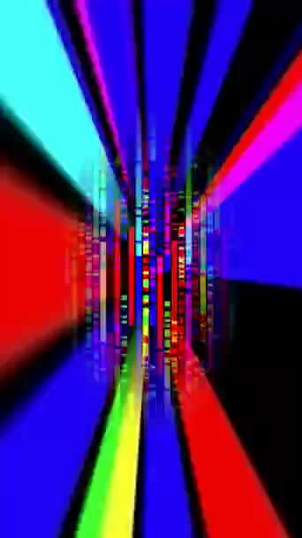 Rayons Lumineux Colorés Pixels Vidéo Verticale — Video