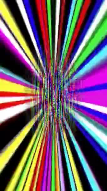 Coloridos Rayos Luz Píxeles Vídeo Vertical — Vídeos de Stock