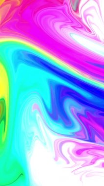 Renkli boya karışımı ve gradyan canlı renkler dikey video