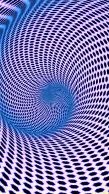 Soyut hipnotik pembe ve mavi spiral tünel dikey video