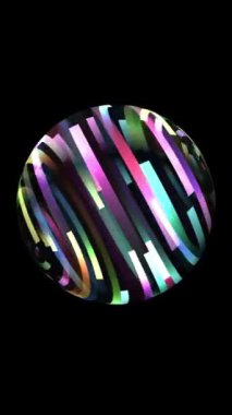 Dönen kürede renkli pikseller dikey video