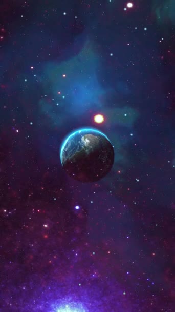 Planeta Tierra Visto Desde Espacio Video Vertical — Vídeos de Stock
