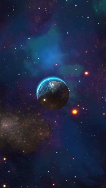 Planeta Ziemia Widziana Kosmosu Pionowe Wideo — Wideo stockowe