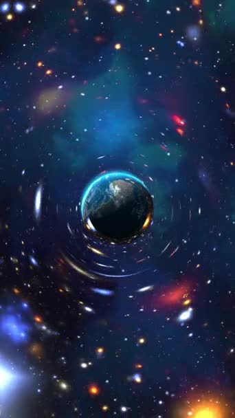 Planet Earth Látható Űrből Függőleges Videó — Stock videók