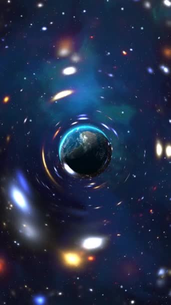 Planeta Terra Visto Espaço Vídeo Vertical — Vídeo de Stock