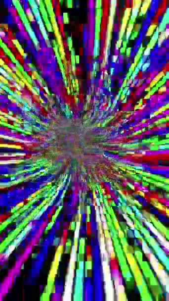 驾驶通过彩色光线隧道垂直视频 — 图库视频影像